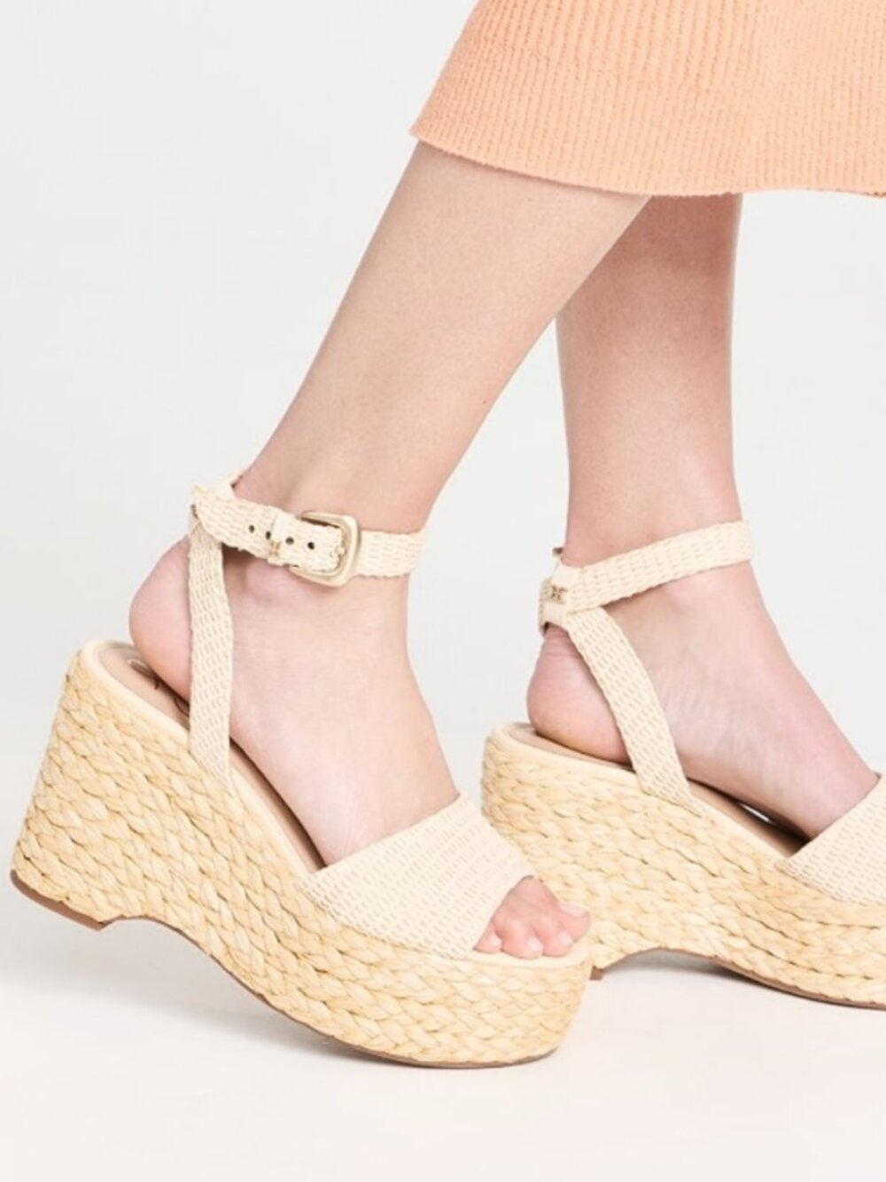 Sam Edelman April Espadrille Wedge Sandals – Linen Raffia – Size 11
